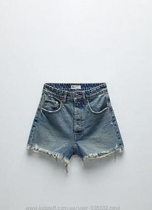 Zara шорты джинсовые короткие рваные с потертостями  размер 38 новые2 фото