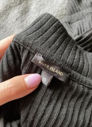 Платье чёрное в рубчик river island3 фото