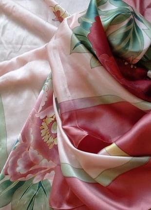 Большой винтажный шелковый платок, lansihui