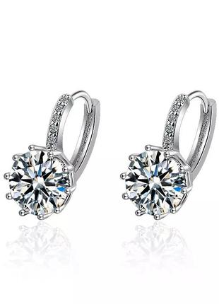 Серьги серебро посеребрение 925