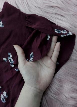 Топ блузка в квітковий принт цікаві рукава7 фото