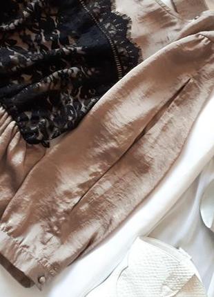 Сатиновое платье кофейного цвета атласное платье с кружевом нарядное платье сатин атлас9 фото