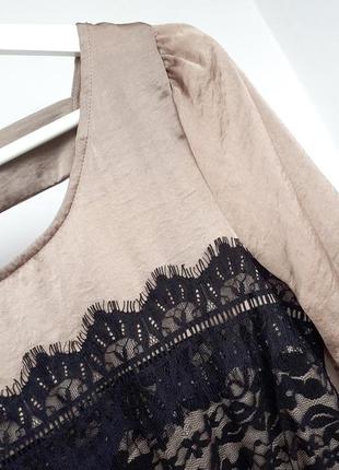 Сатиновое платье кофейного цвета атласное платье с кружевом нарядное платье сатин атлас8 фото