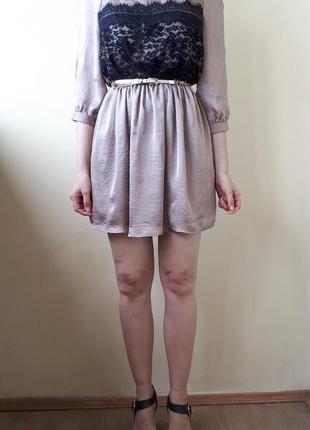 Сатиновое платье кофейного цвета атласное платье с кружевом нарядное платье сатин атлас5 фото