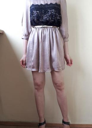 Сатиновое платье кофейного цвета атласное платье с кружевом нарядное платье сатин атлас6 фото