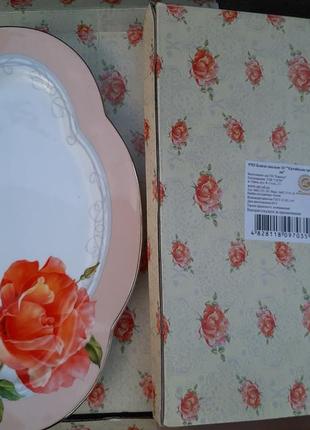 Блюдо овальне,селедочница китайська троянда