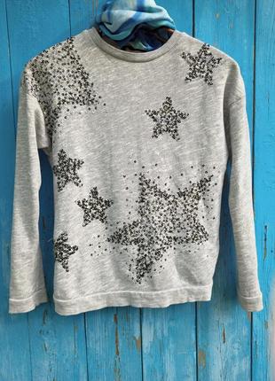 Відмінний світшот з зірками з пайеток,на 8-9 років.,george.