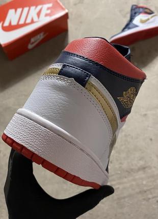 Мужские кроссовки nike air jordan 1 retro mid blue gold5 фото