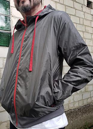 Куртка ветровка бомбер с капюшоном, летняя легкая курточка reverse р.l original3 фото