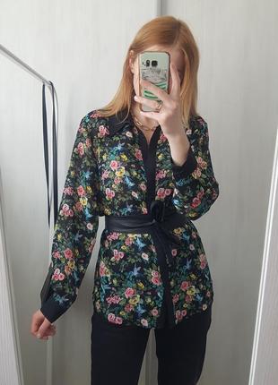 🔥шикарна сорочка блуза у квітковий принт
