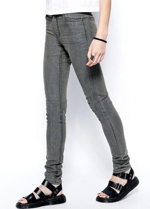 Джинсы cheap monday серые варенки узкие скинни skinny стрейч брюки штаны