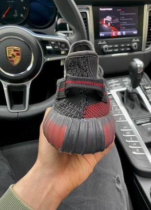 Кросівки adidas yeezy boost 350 v2 black red чорно червоні7 фото