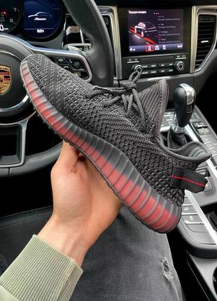 Кросівки adidas yeezy boost 350 v2 black red чорно червоні3 фото