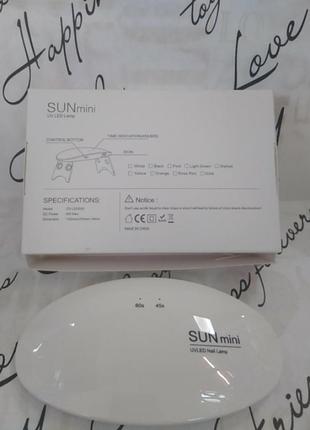 Компактна лампа для манікюру pnl sunmini uvled nail lamp 6w6 фото