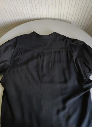 Рубашка мужская унисекс zara черная интересный крой вискоза плюс хлопок6 фото