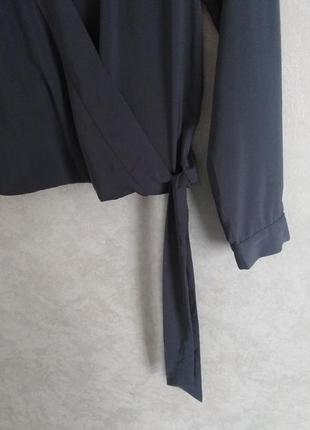 Блуза з імітацією запаху, сріблясто-сіра7 фото