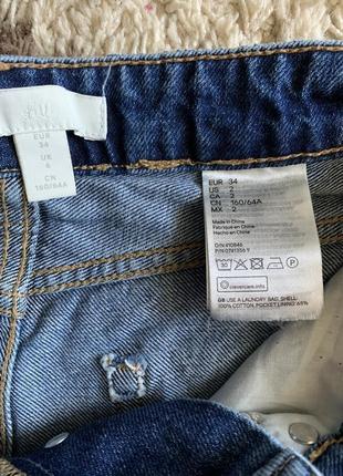 H&m джинсовые шорты на высокой посадке размер хс5 фото