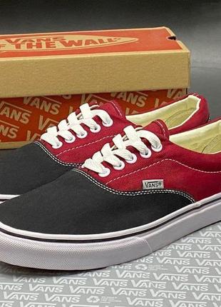 Літні жіночі кросівки-кеди vans🆕кеди ванс🆕чорні з червоним текстильні кеди унісекс2 фото