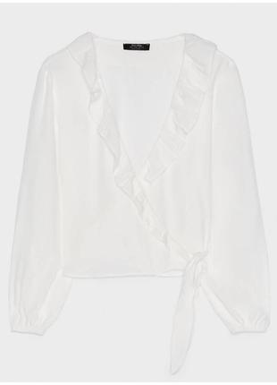 Блуза блузка с рюшами на запах ✨ bershka ✨4 фото