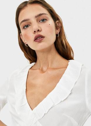Блуза блузка с рюшами на запах ✨ bershka ✨