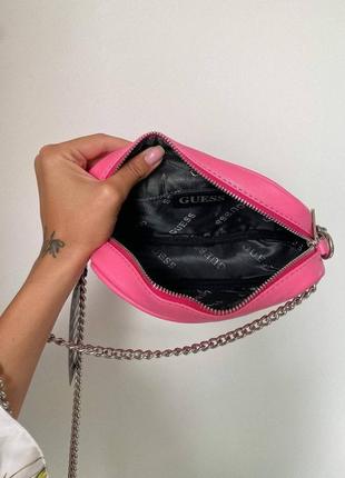 Шикарная женская сумка guess mini pink розовая9 фото