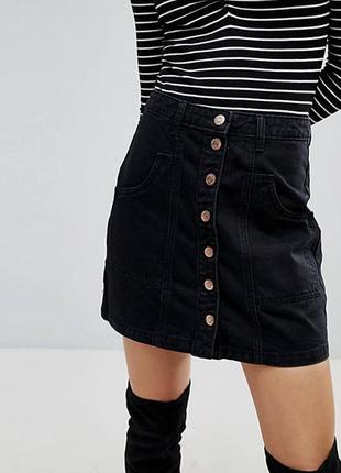 Джинсова міні-спідниця stradivarius