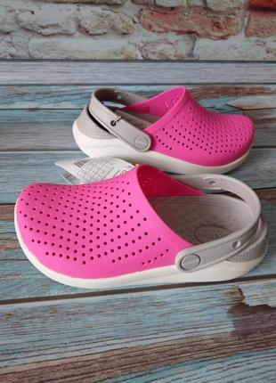 Клоги унисекс Slides crocs literide clog electric pink white


j5 37-38