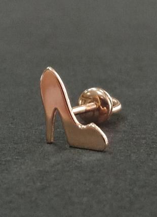 Золотая серьга пусет туфелька, вес 0.70 - арт 970218906