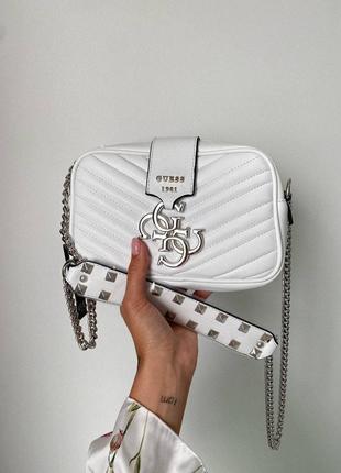 Шикарна жіноча сумка guess білого кольору😍9 фото