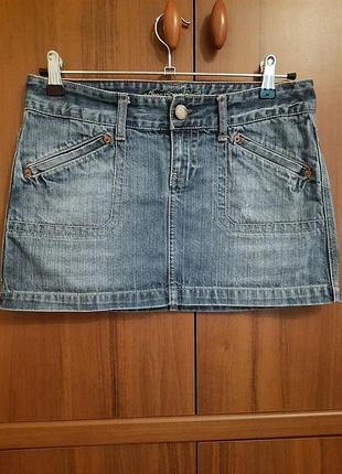 Джинсовая мини-юбка американского бренда american eagle, разм. s/m
