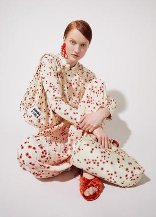 Брюки в пижамном стиле на резинке bimba y lola принт коллекция ss 2018