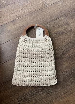 Сумка с деревянными ручками