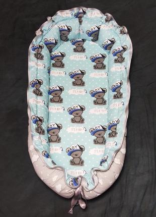 It's a boy кокон-гнездышко для новорожденных 0-18 мес. kuzya production