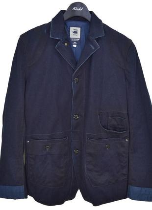 Новый джинсовый пиджак слим черно-синий с пропиткой 'g-star' 're radar blazer' 46-48р