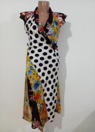 Гарна комбінована сукня в квітковий принт