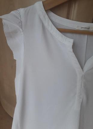 Вискоза белая блуза с коротким рукавом5 фото