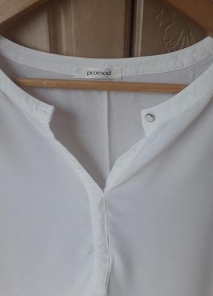 Вискоза белая блуза с коротким рукавом4 фото