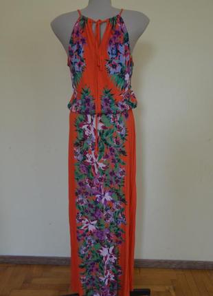 Красивое брендовое трикотажное платье длинное5 фото