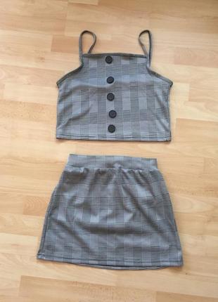 Літній костюм топ- майка + спідниця 42-44 роз