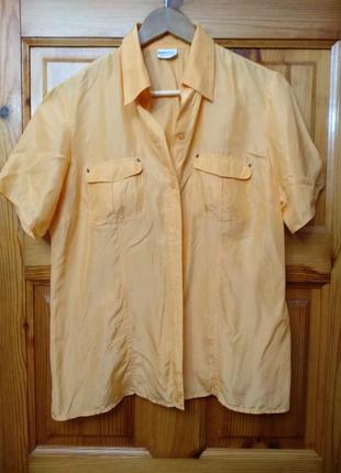 Шелковая шёлковая рубашка блуза блузка шовкова сорочка biaggini размер 42-441 фото