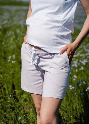 М'яка які шорти для вагітних трикотажні лаванда (шорти трикотажні для вагітних лаванда)2 фото