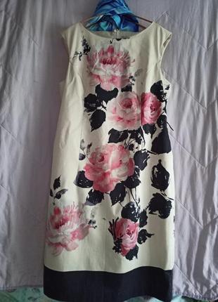 Премиум серия!изысканое мягкое платье-футляр в цветы,эластичный котон,48-50разм,phase eight.2 фото