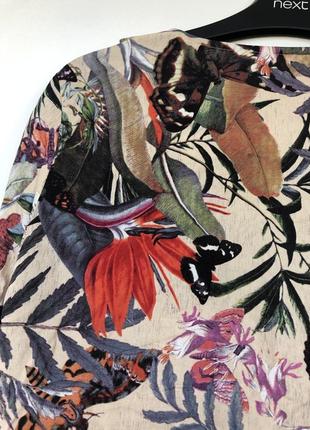 Летняя блуза на запахе с длинным рукавом бабочки цветы оборка h&m2 фото