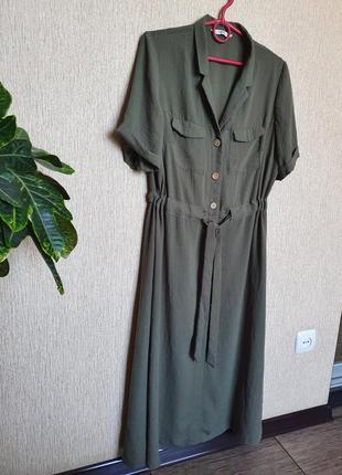 Стильне плаття-сорочка на гудзиках з короткими рукавами і поясом на талії george5 фото