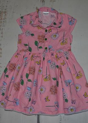Красивое цветочное платье ladybird на 18-24 мес.