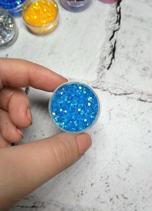 Глиттер блестки, голубой, 5 грамм
