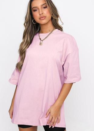 Жіноча футболка оверсайз світло рожева класична унісекс бавовняна