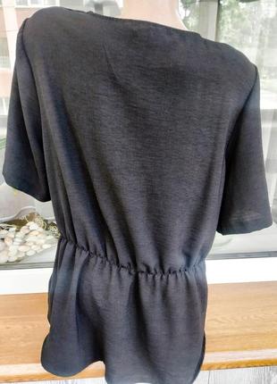 Чёрная блузка с короткими рукавами топ большой размер.2 фото