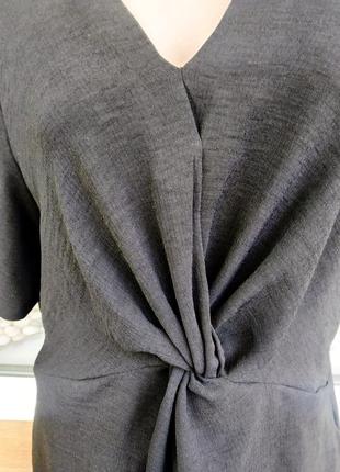 Чёрная блузка с короткими рукавами топ большой размер.3 фото