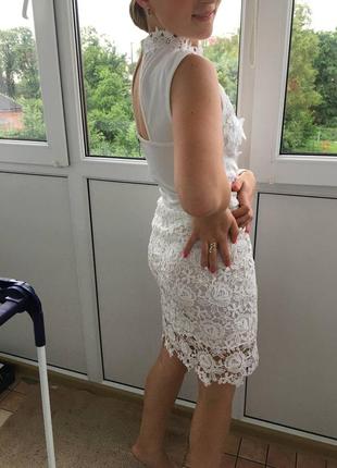 Біле плаття (топ +юбка)2 фото
